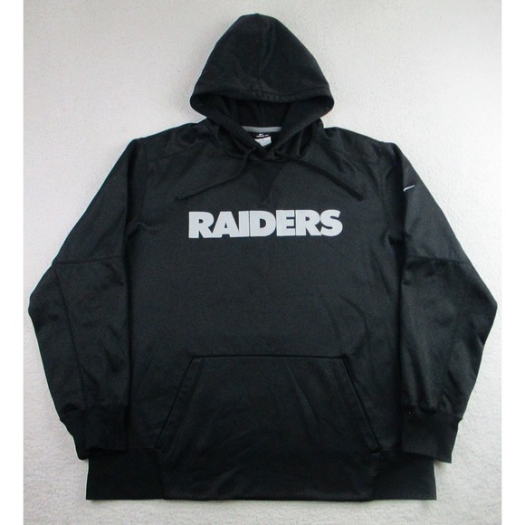 Nike Las Vegas Raiders Hoodie Mens Large Black NFL Football Therma Fit Pullover - Picture 1 of 8